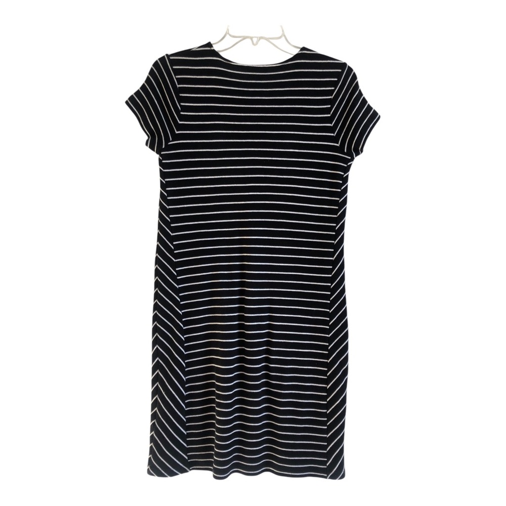 J Jill Striped Black and White Striped Dress